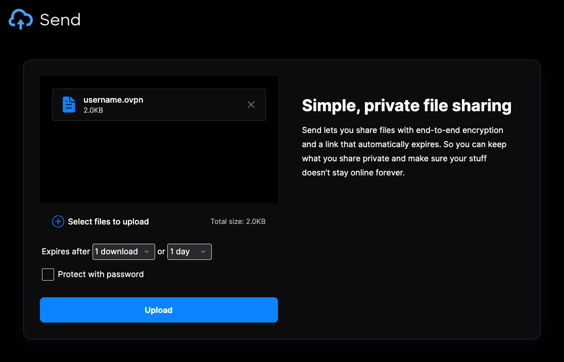 Uploading a file